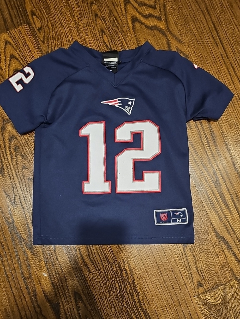 NFL New England Patriots Youth Navy #12 Replica Jersey